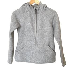 SMARTWOOL Hudson Trail Fleece Anorak Hooded Pullover in Ash Heather,Size X-Small